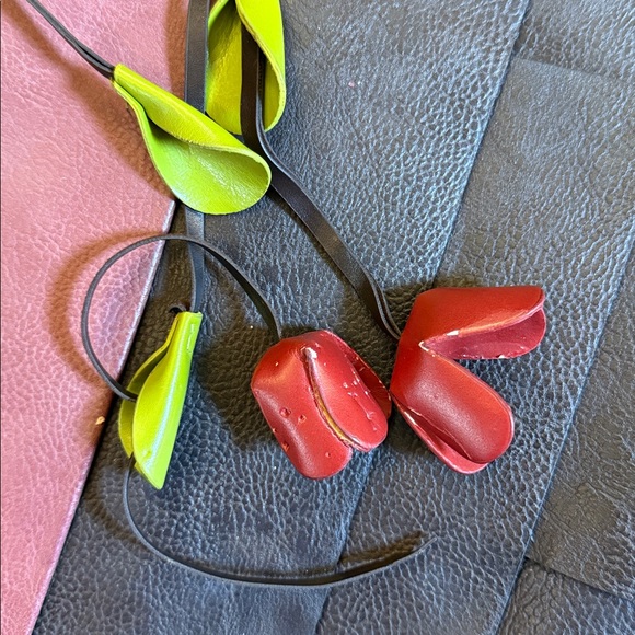 ESPE Vegan Leather Tiered Boho Shoulder Tote Bag Flower Charm Brown/Pink Retro - Picture 15 of 16